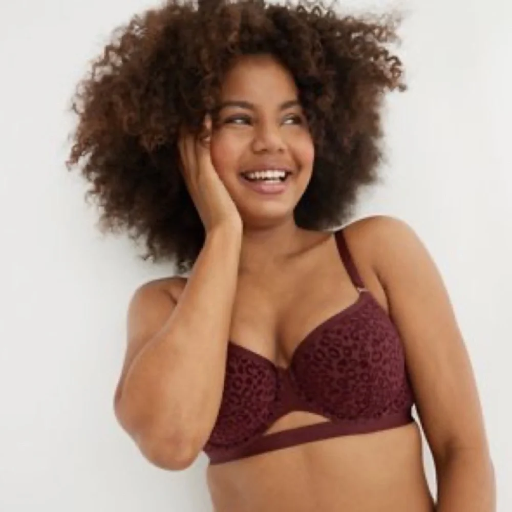 32B Aerie Real Power Balconette velvet cheetah leopard bra